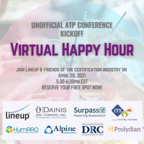 Social media artwork for Virtual Happy Hour